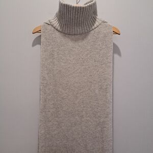 NWT Selected Femme Gray Wool Blend Highneck Open Seam Avant Garde Vest Womens OS